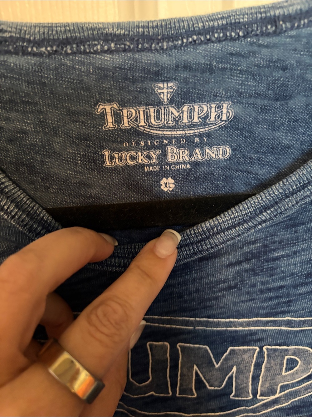 Lucky Brand Men’s Triumph Blue Crewneck Top